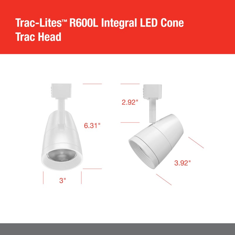 Juno Lighting R600L G2 2700K 80CRI PDIM FL WH Dimmable 9.5W LED Trac Head, 50W Equivalent, White, Regular Flood Gen 2 - Image 5